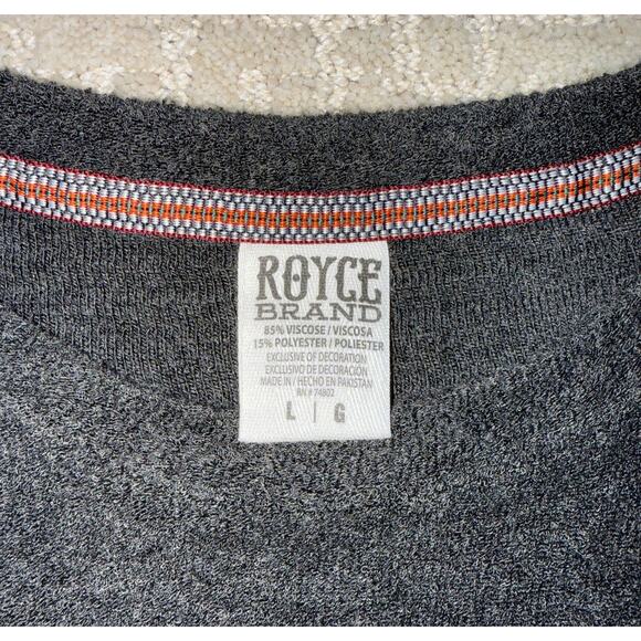 Royce Brand Christmas Tree Merry & Bright Top Dark Gray Long Sleeve Size L - Picture 2 of 7